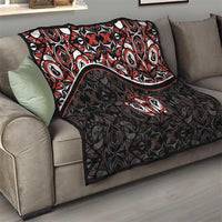 Canada Day Quilt Haida Maple Leaf Style Tattoo Black - Wonder Print Shop