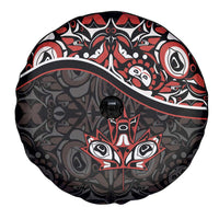 Canada Day Spare Tire Cover Haida Maple Leaf Style Tattoo Black - Wonder Print Shop