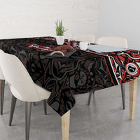 Canada Day Tablecloth Haida Maple Leaf Style Tattoo Black - Wonder Print Shop