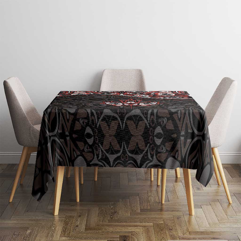 Canada Day Tablecloth Haida Maple Leaf Style Tattoo Black - Wonder Print Shop