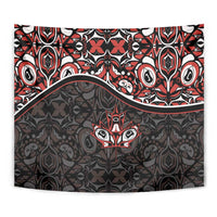 Canada Day Tapestry Haida Maple Leaf Style Tattoo Black - Wonder Print Shop