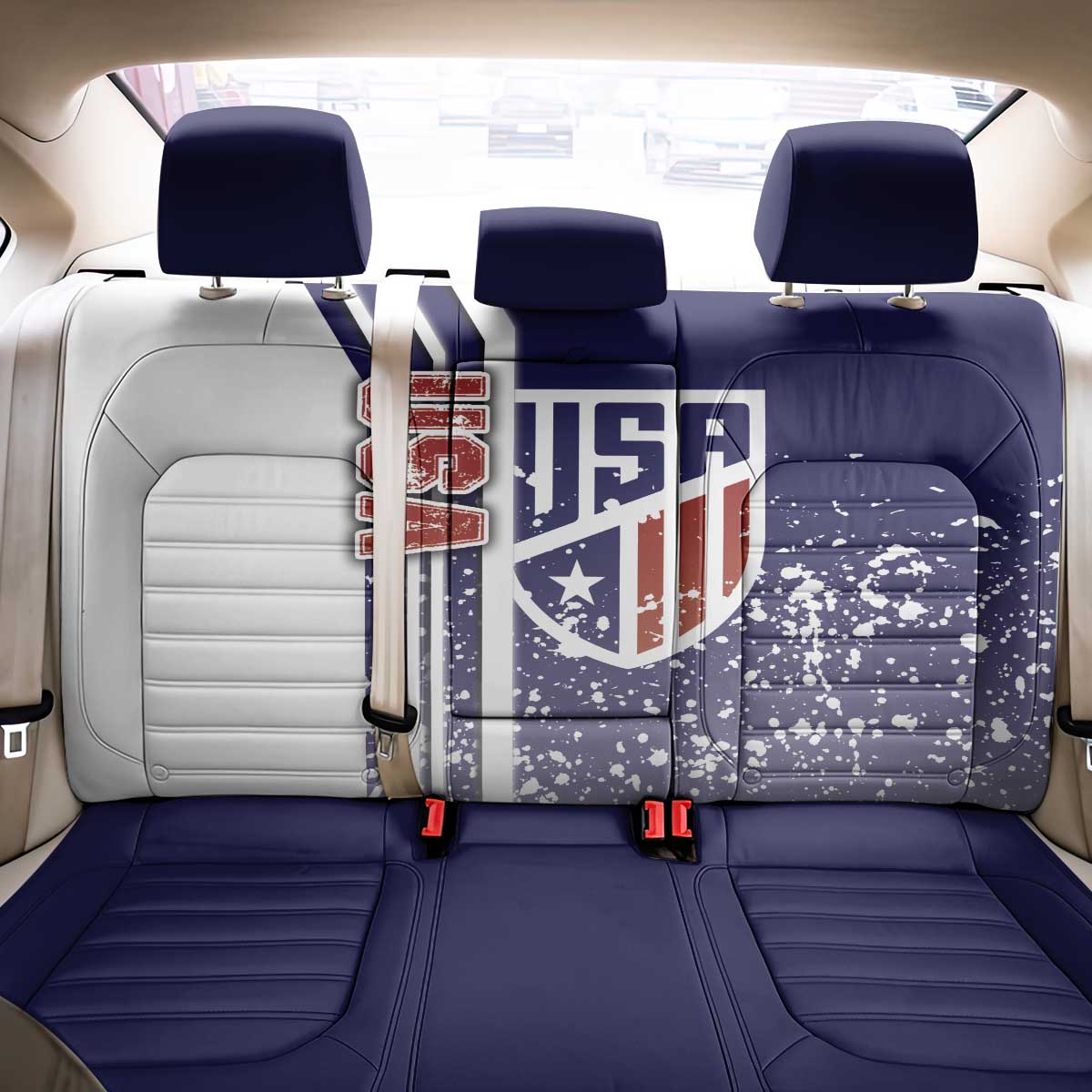 USA Soccer Back Car Seat Cover The Stars and Stripes Football - Road To Champion