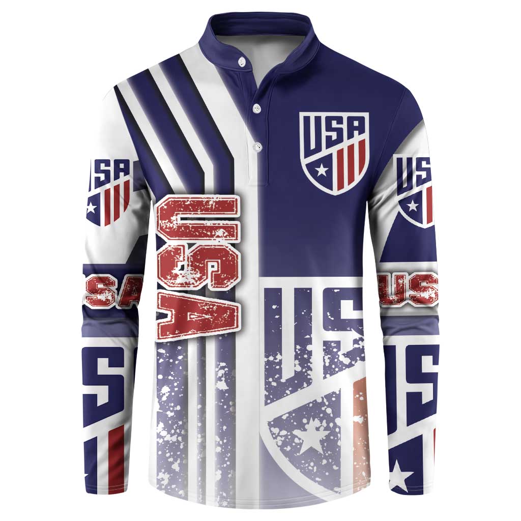 USA Soccer Button Sweatshirt The Stars and Stripes Football - Road To Champion