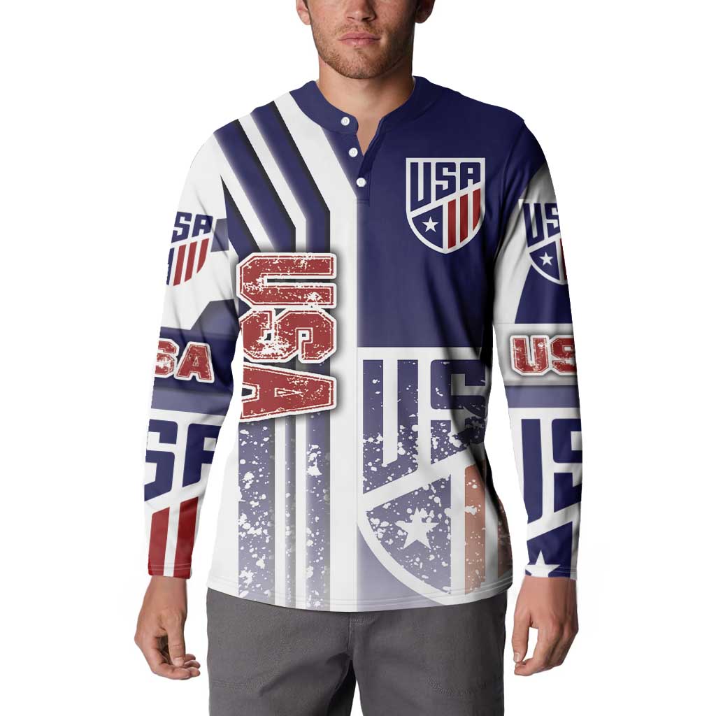 USA Soccer Button Sweatshirt The Stars and Stripes Football - Road To Champion