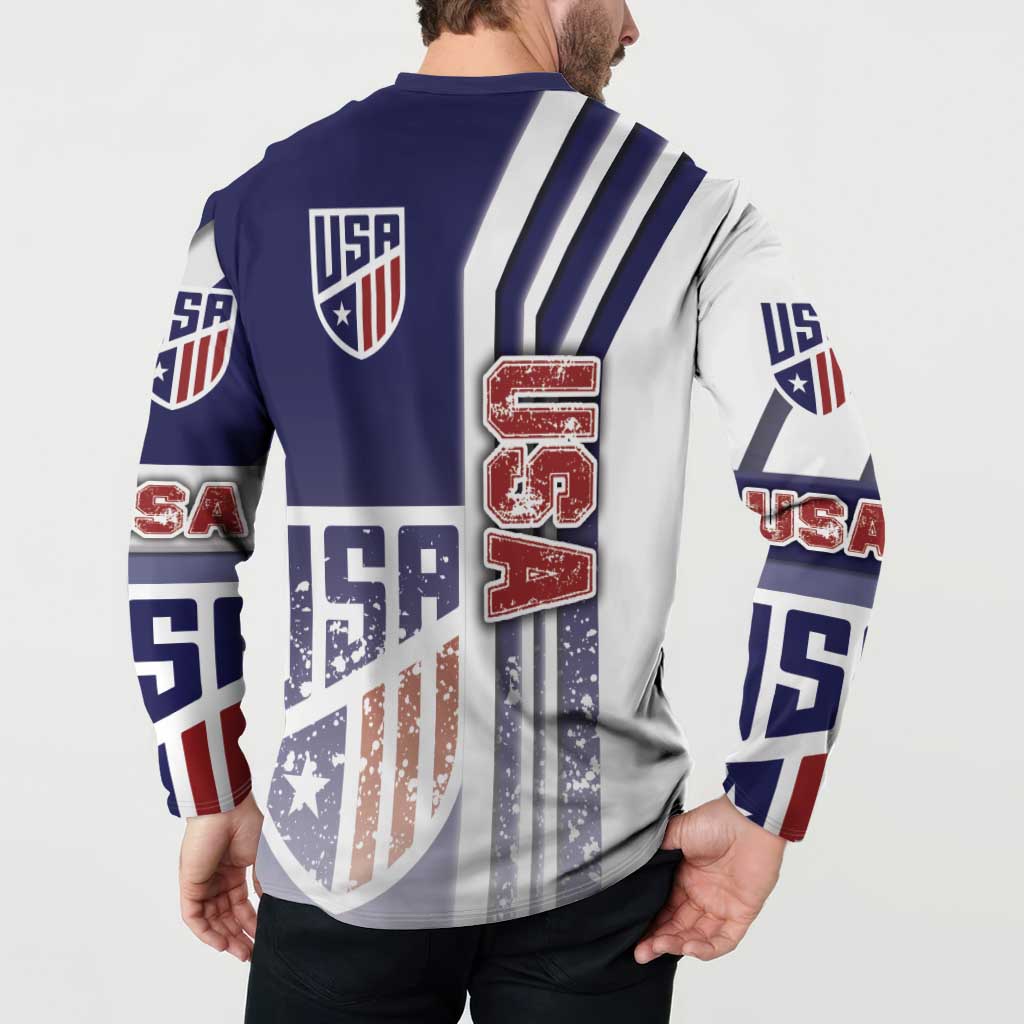 USA Soccer Button Sweatshirt The Stars and Stripes Football - Road To Champion