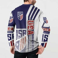 USA Soccer Button Sweatshirt The Stars and Stripes Football - Road To Champion