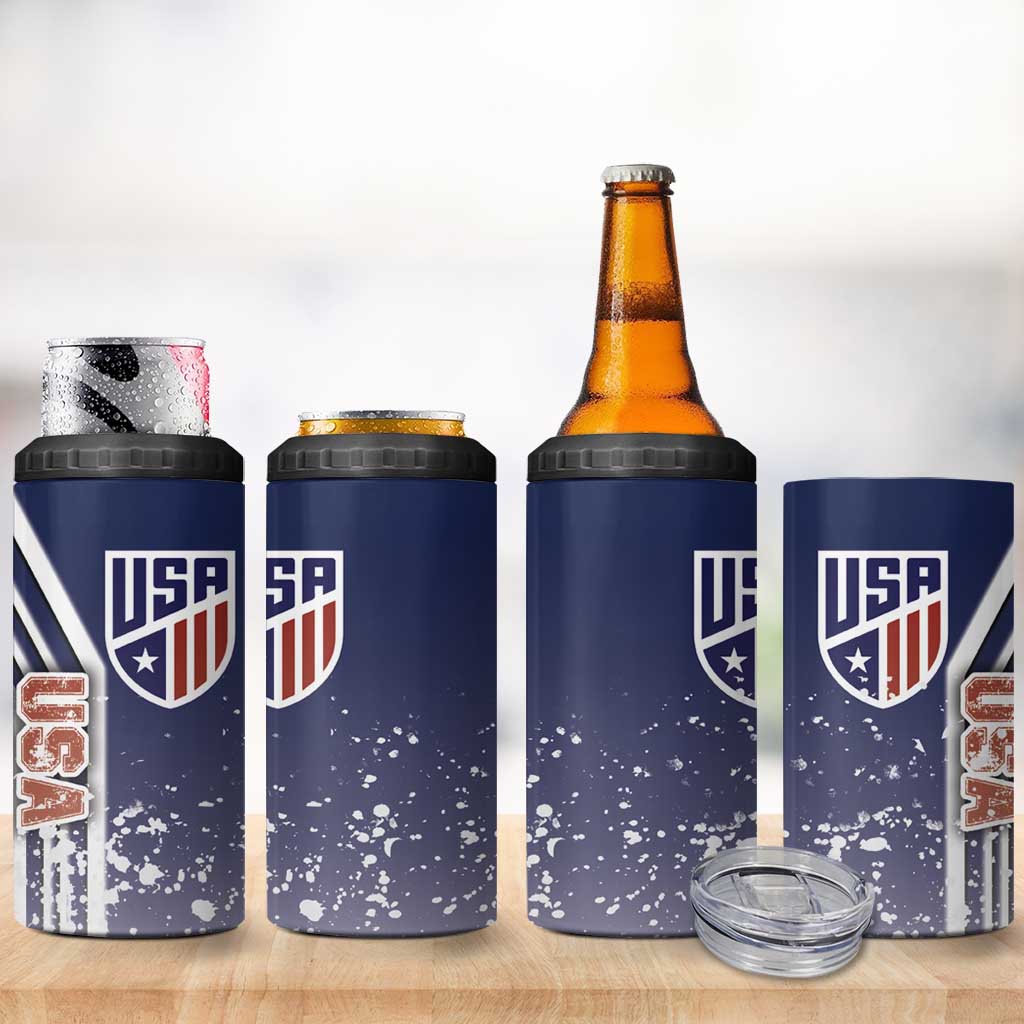 USA Soccer 4 in 1 Can Cooler Tumbler The Stars and Stripes Football - Road To Champion