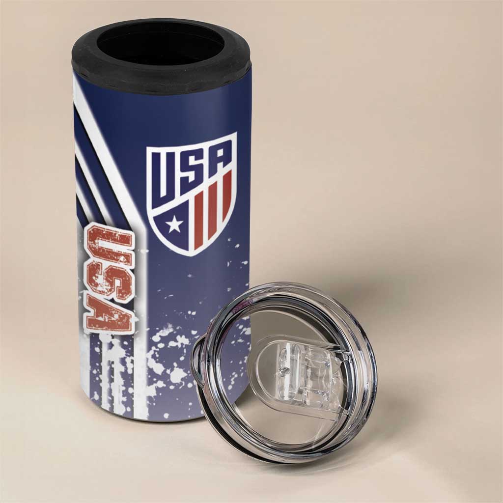 USA Soccer 4 in 1 Can Cooler Tumbler The Stars and Stripes Football - Road To Champion