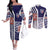 USA Soccer Couples Matching Off The Shoulder Long Sleeve Dress and Long Sleeve Button Shirt The Stars and Stripes Football - Road To Champion