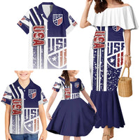 USA Soccer Family Matching Mermaid Dress and Hawaiian Shirt The Stars and Stripes Football - Road To Champion
