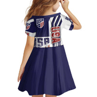 USA Soccer Family Matching Off The Shoulder Long Sleeve Dress and Hawaiian Shirt The Stars and Stripes Football - Road To Champion