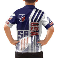 USA Soccer Family Matching Short Sleeve Bodycon Dress and Hawaiian Shirt The Stars and Stripes Football - Road To Champion