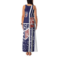USA Soccer Family Matching Tank Maxi Dress and Hawaiian Shirt The Stars and Stripes Football - Road To Champion