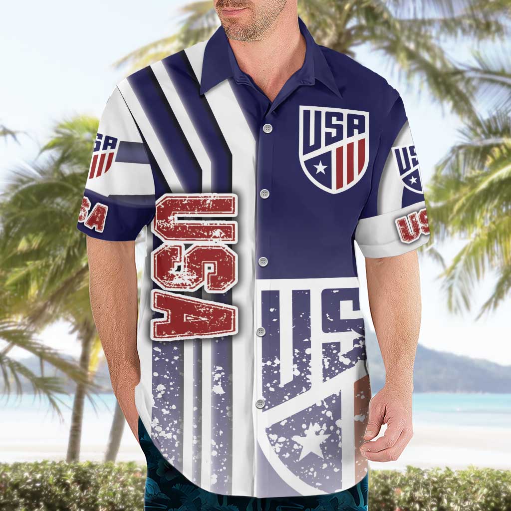 USA Soccer Hawaiian Shirt The Stars and Stripes Football - Road To Champion