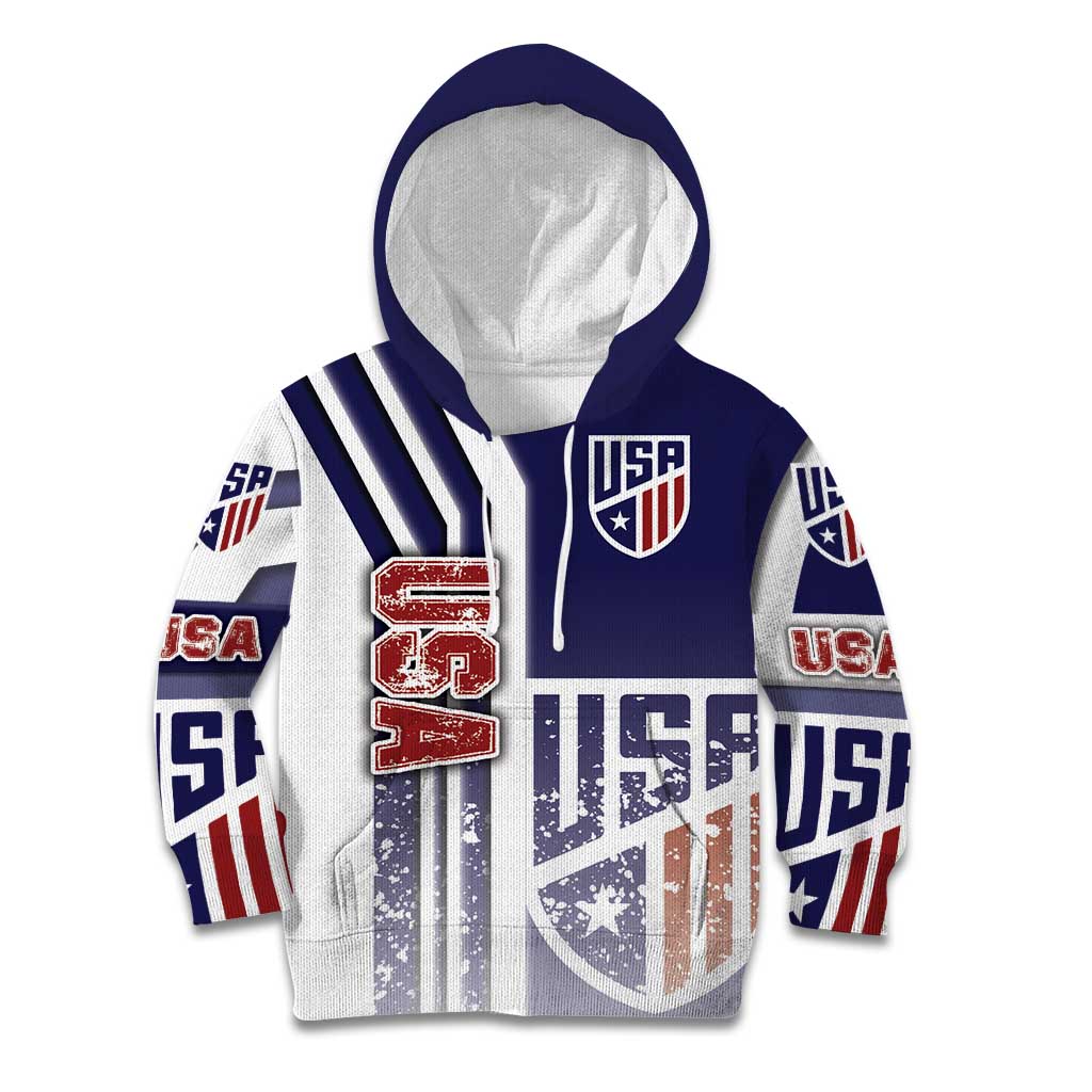 USA Soccer Kid Hoodie The Stars and Stripes Football - Road To Champion - Wonder Print Shop