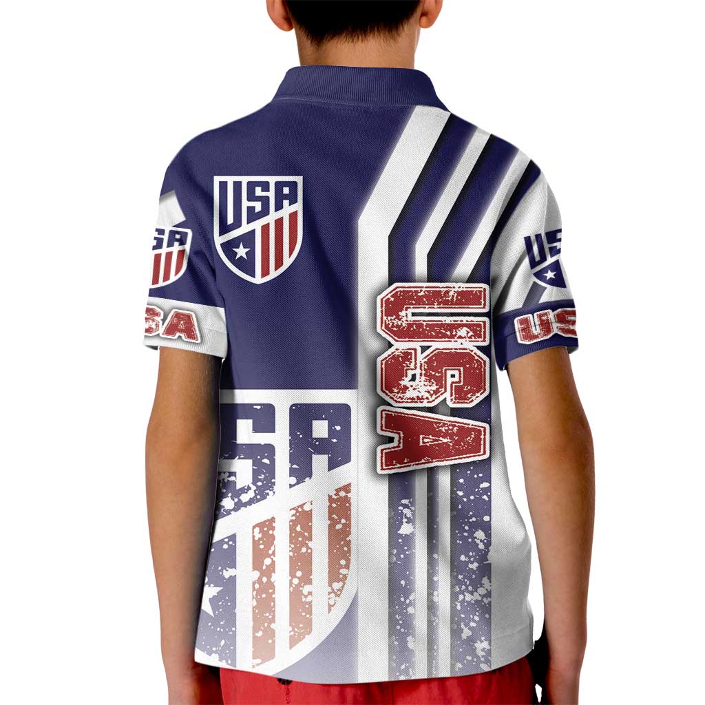 USA Soccer Kid Polo Shirt The Stars and Stripes Football - Road To Champion - Wonder Print Shop