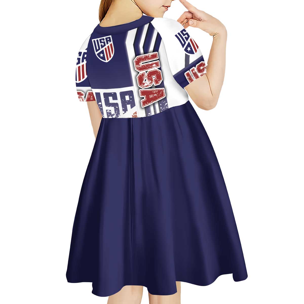 USA Soccer Kid Short Sleeve Dress The Stars and Stripes Football - Road To Champion - Wonder Print Shop