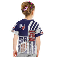 USA Soccer Kid T Shirt The Stars and Stripes Football - Road To Champion - Wonder Print Shop