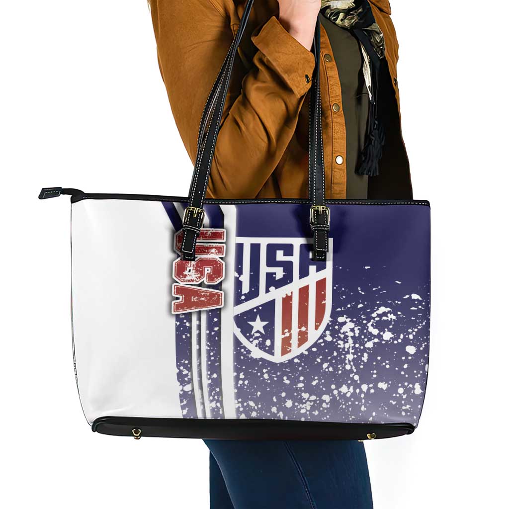 USA Soccer Leather Tote Bag The Stars and Stripes Football - Road To Champion