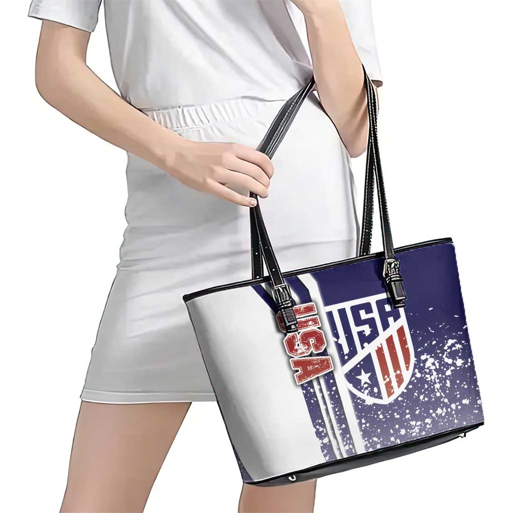 USA Soccer Leather Tote Bag The Stars and Stripes Football - Road To Champion