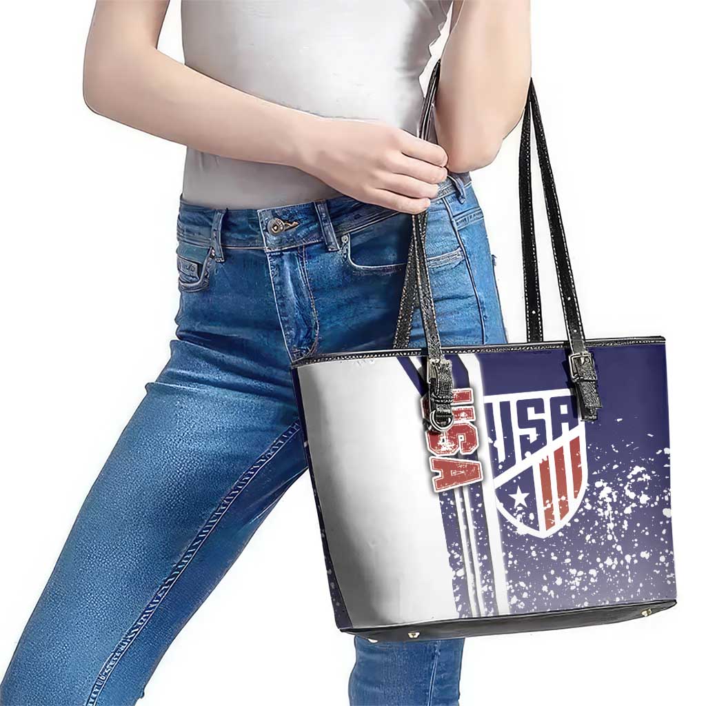 USA Soccer Leather Tote Bag The Stars and Stripes Football - Road To Champion