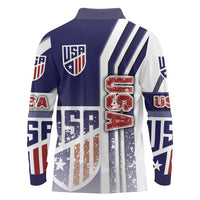 USA Soccer Long Sleeve Polo Shirt The Stars and Stripes Football - Road To Champion - Wonder Print Shop
