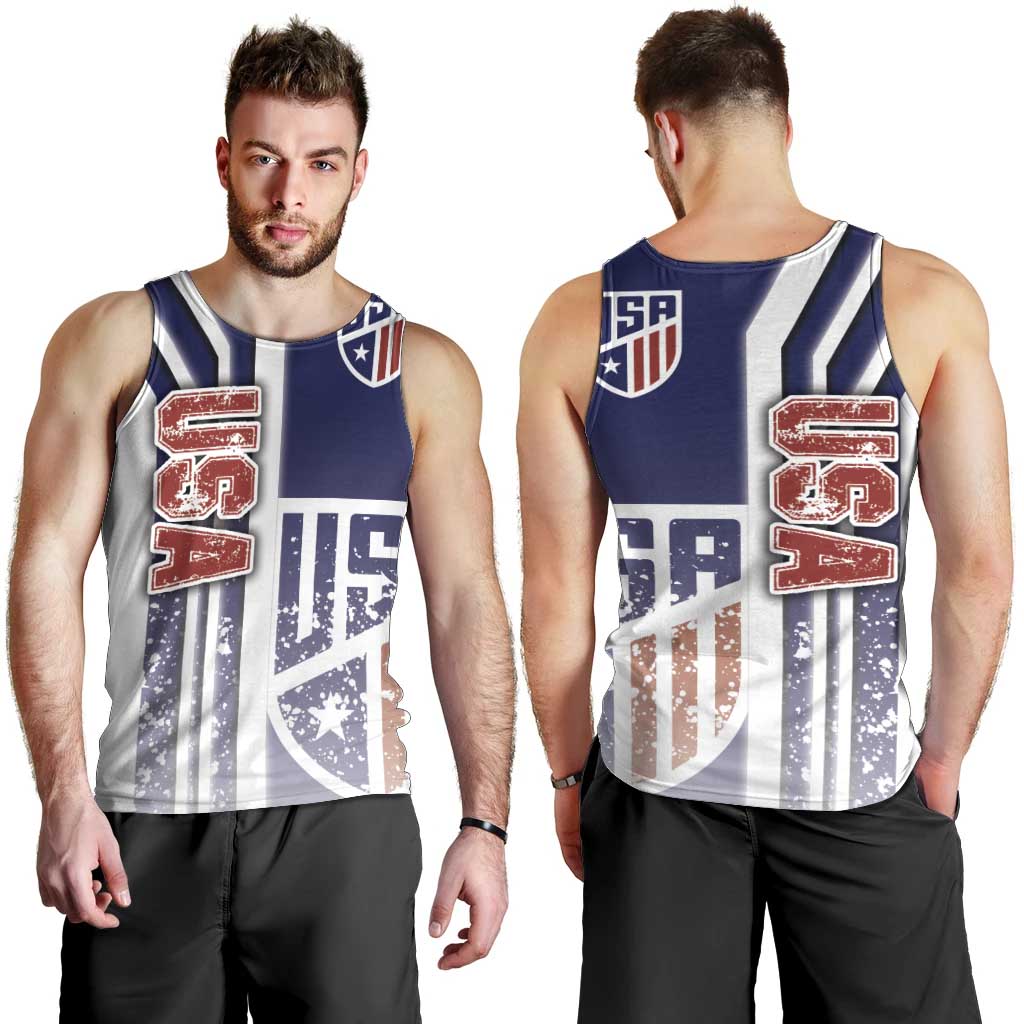 USA Soccer Men Tank Top The Stars and Stripes Football - Road To Champion - Wonder Print Shop
