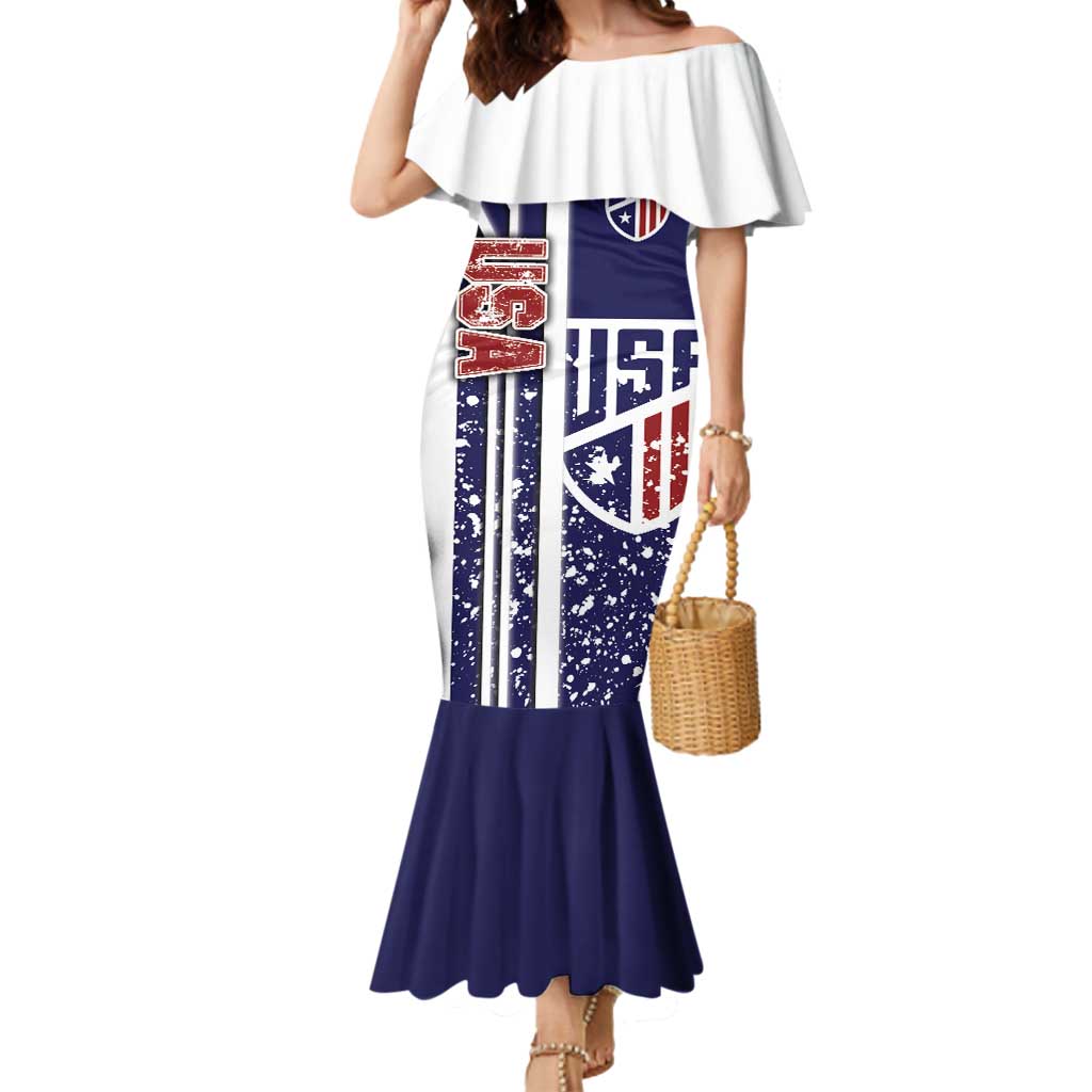 USA Soccer Mermaid Dress The Stars and Stripes Football - Road To Champion - Wonder Print Shop