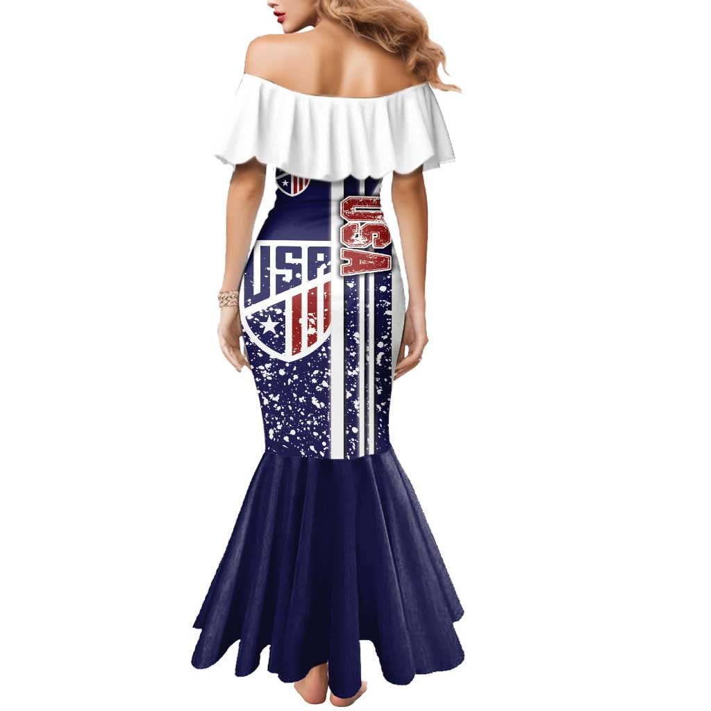 USA Soccer Mermaid Dress The Stars and Stripes Football - Road To Champion - Wonder Print Shop
