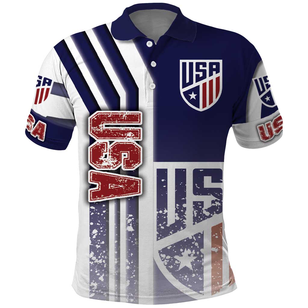 USA Soccer Polo Shirt The Stars and Stripes Football - Road To Champion - Wonder Print Shop