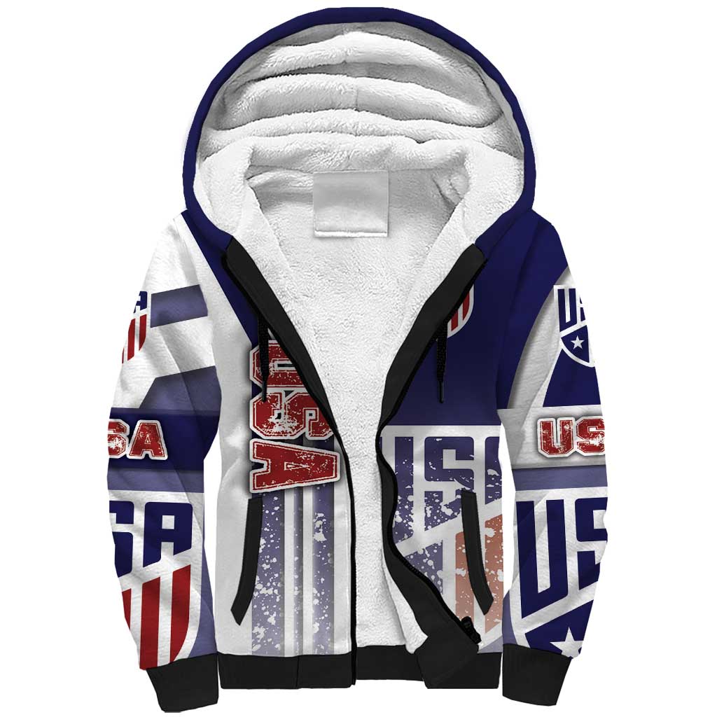 USA Soccer Sherpa Hoodie The Stars and Stripes Football - Road To Champion - Wonder Print Shop