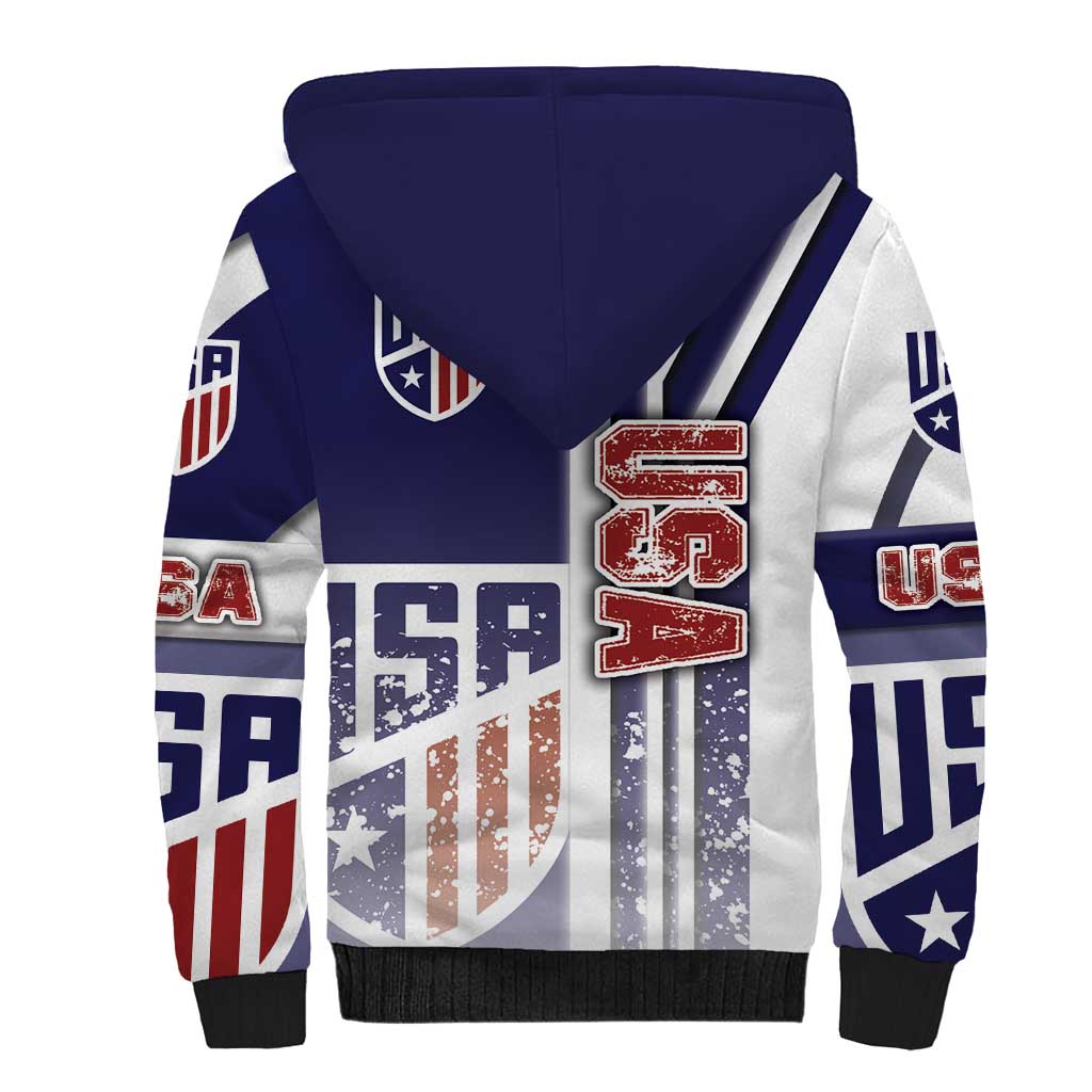 USA Soccer Sherpa Hoodie The Stars and Stripes Football - Road To Champion - Wonder Print Shop