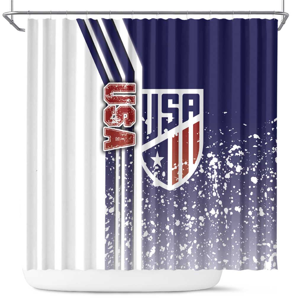 USA Soccer Shower Curtain The Stars and Stripes Football - Road To Champion - Wonder Print Shop