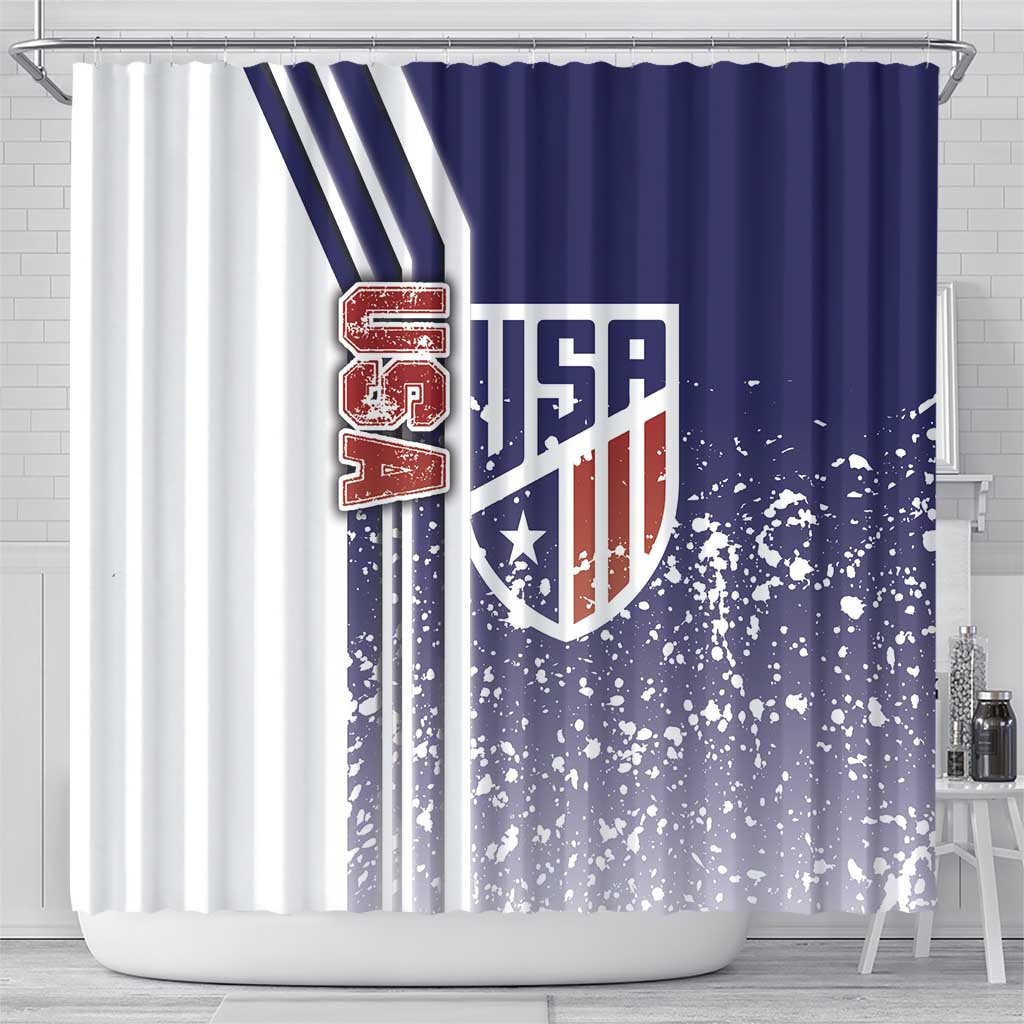 USA Soccer Shower Curtain The Stars and Stripes Football - Road To Champion - Wonder Print Shop