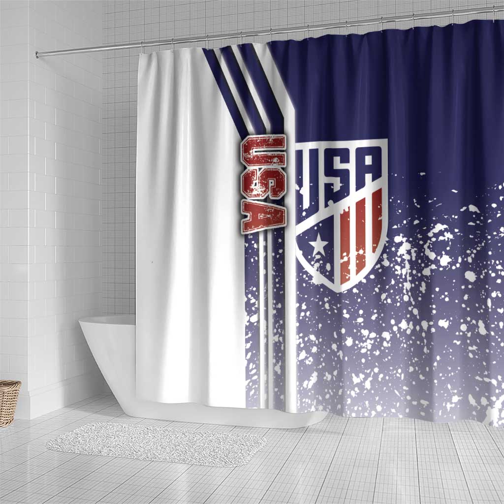 USA Soccer Shower Curtain The Stars and Stripes Football - Road To Champion - Wonder Print Shop