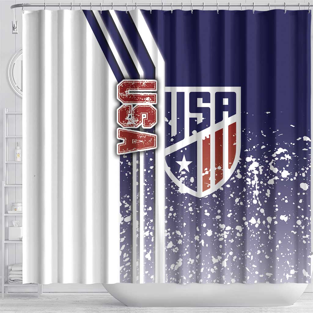 USA Soccer Shower Curtain The Stars and Stripes Football - Road To Champion - Wonder Print Shop