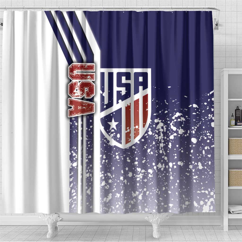 USA Soccer Shower Curtain The Stars and Stripes Football - Road To Champion - Wonder Print Shop