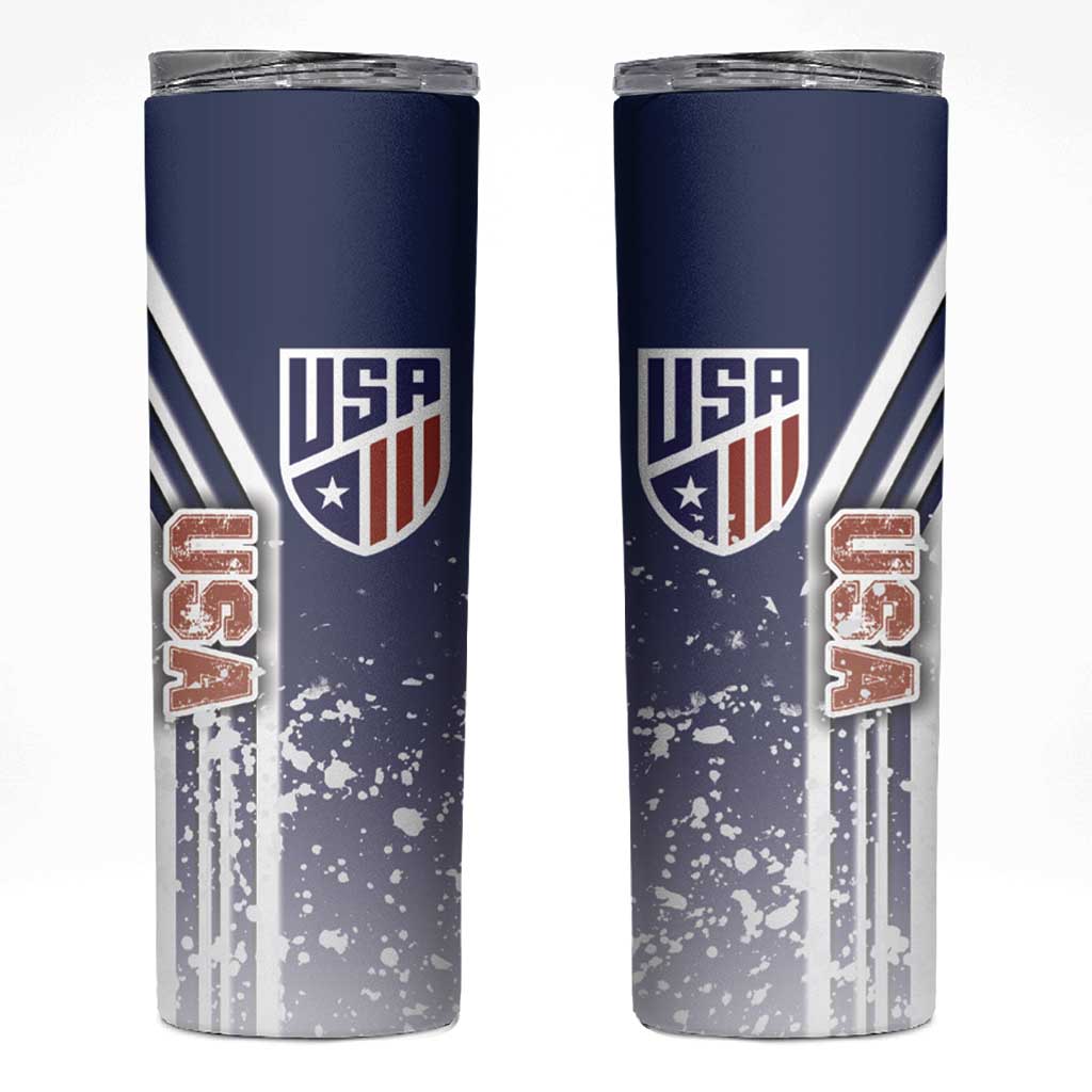 USA Soccer Skinny Tumbler The Stars and Stripes Football - Road To Champion