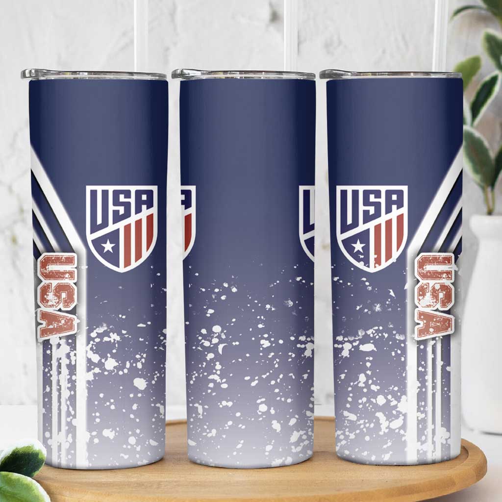 USA Soccer Skinny Tumbler The Stars and Stripes Football - Road To Champion