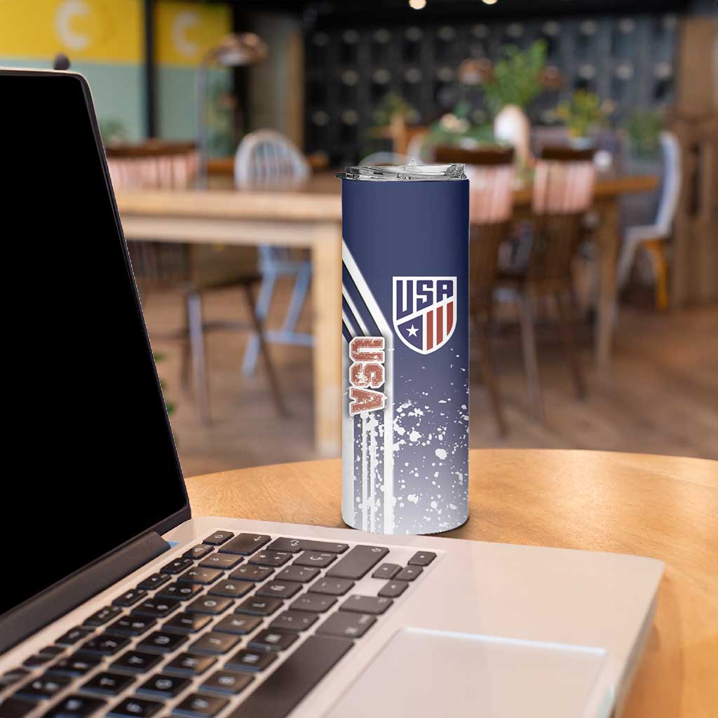 USA Soccer Skinny Tumbler The Stars and Stripes Football - Road To Champion