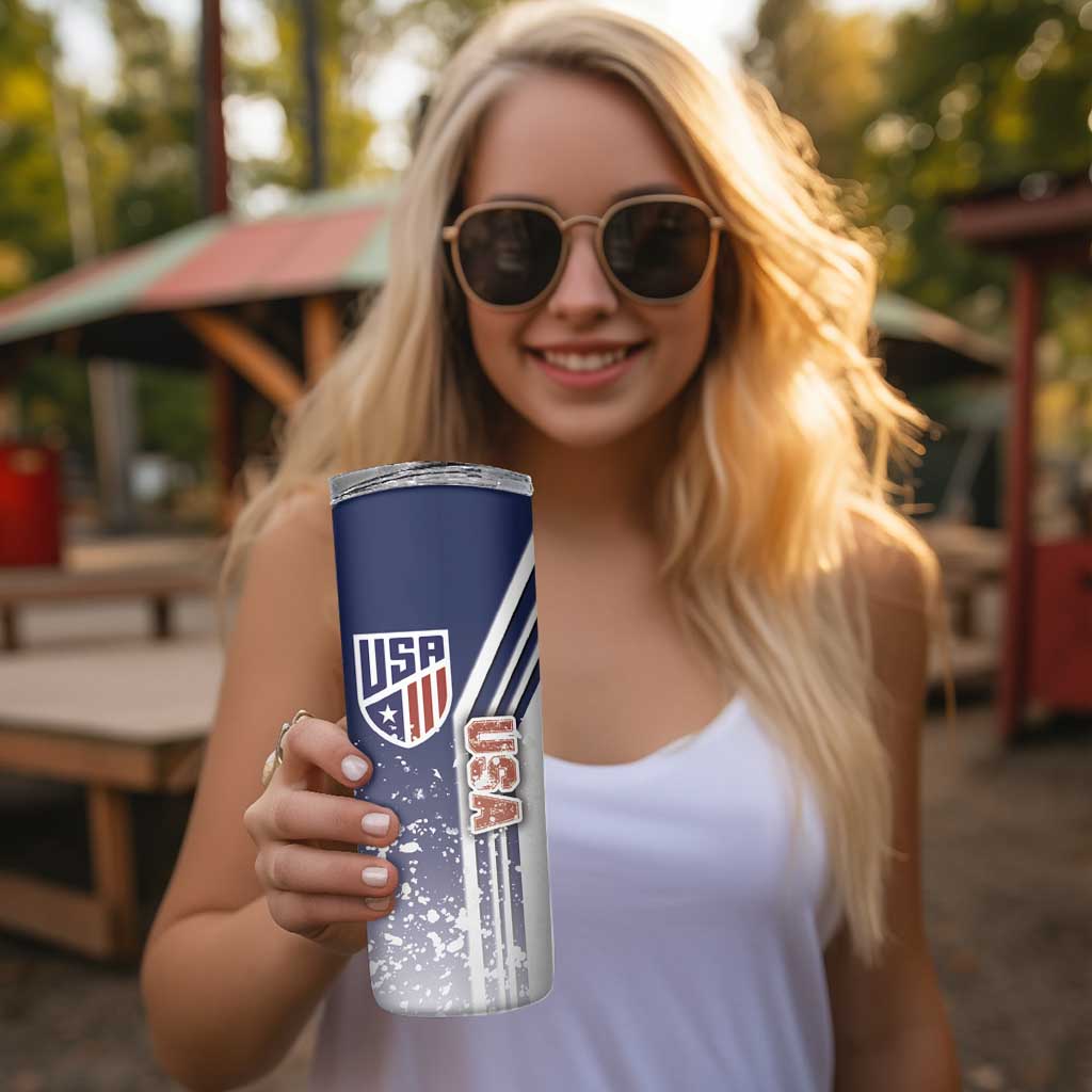USA Soccer Skinny Tumbler The Stars and Stripes Football - Road To Champion