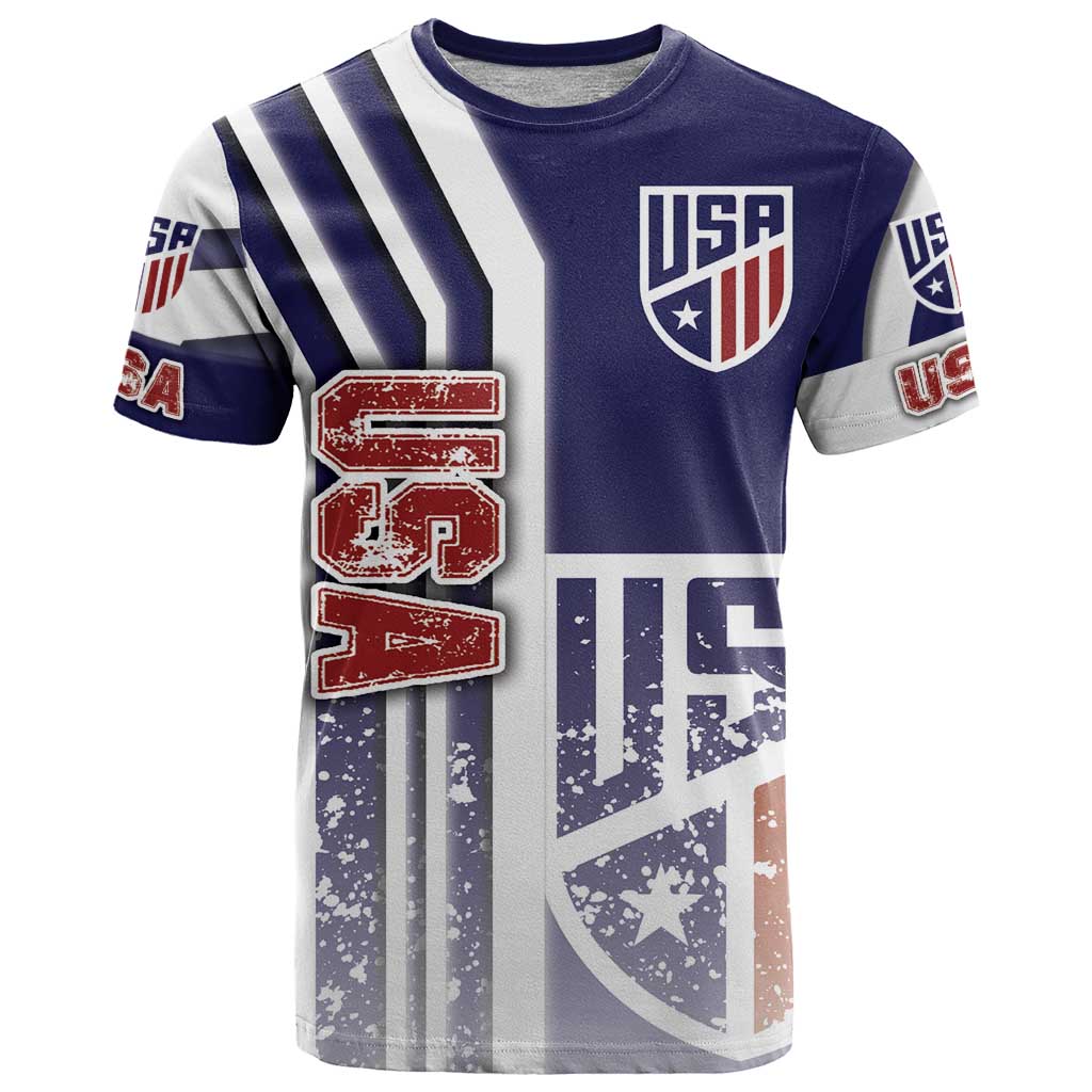 USA Soccer T Shirt The Stars and Stripes Football - Road To Champion - Wonder Print Shop