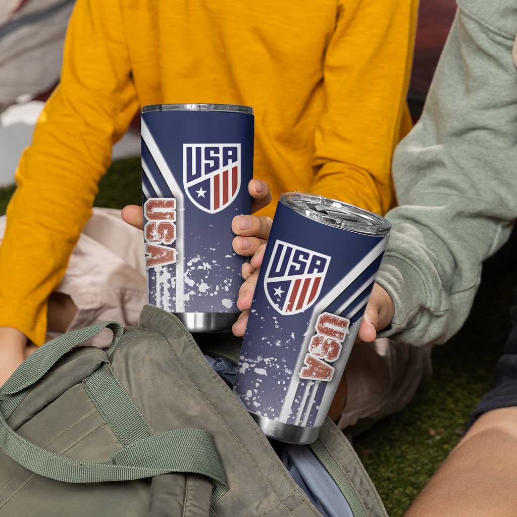 USA Soccer Tumbler Cup The Stars and Stripes Football - Road To Champion