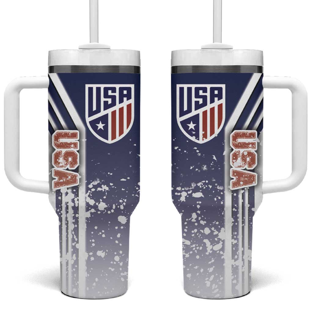 USA Soccer Tumbler With Handle The Stars and Stripes Football - Road To Champion