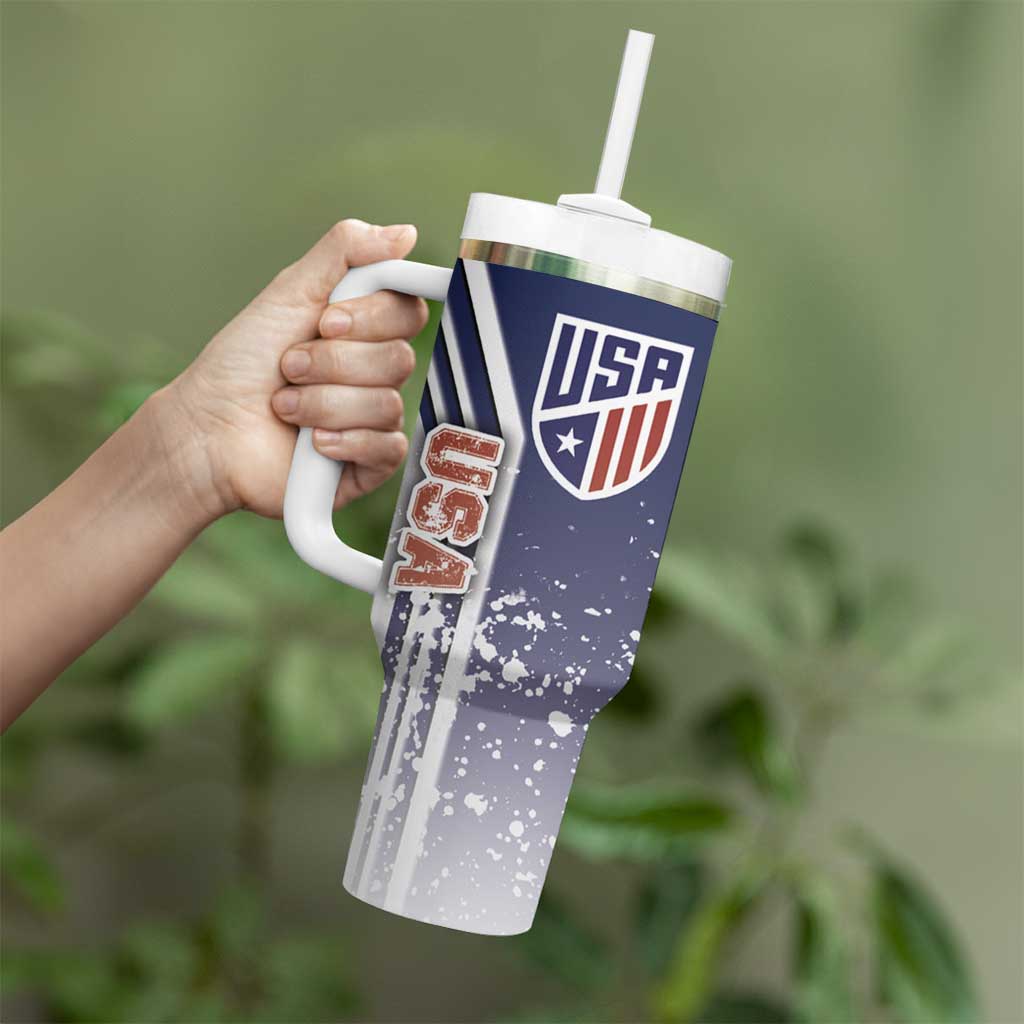 USA Soccer Tumbler With Handle The Stars and Stripes Football - Road To Champion