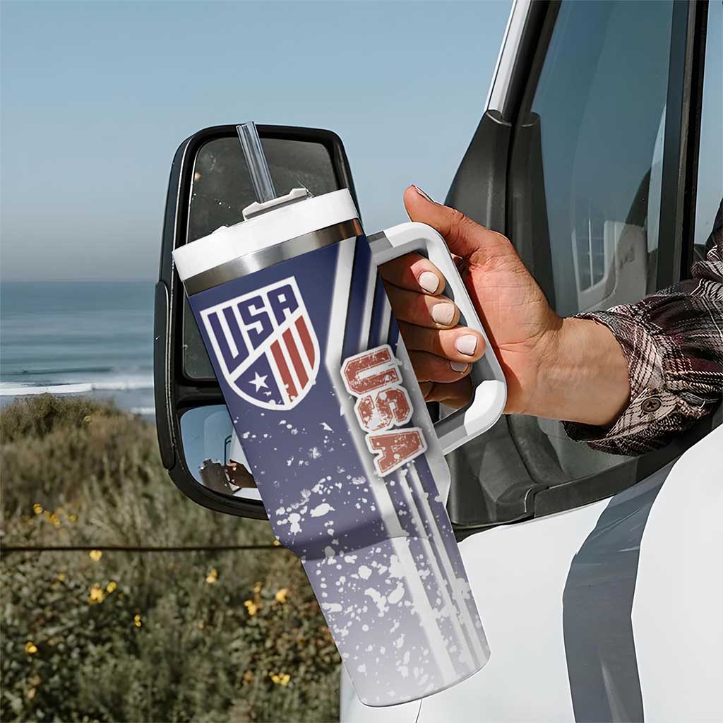 USA Soccer Tumbler With Handle The Stars and Stripes Football - Road To Champion