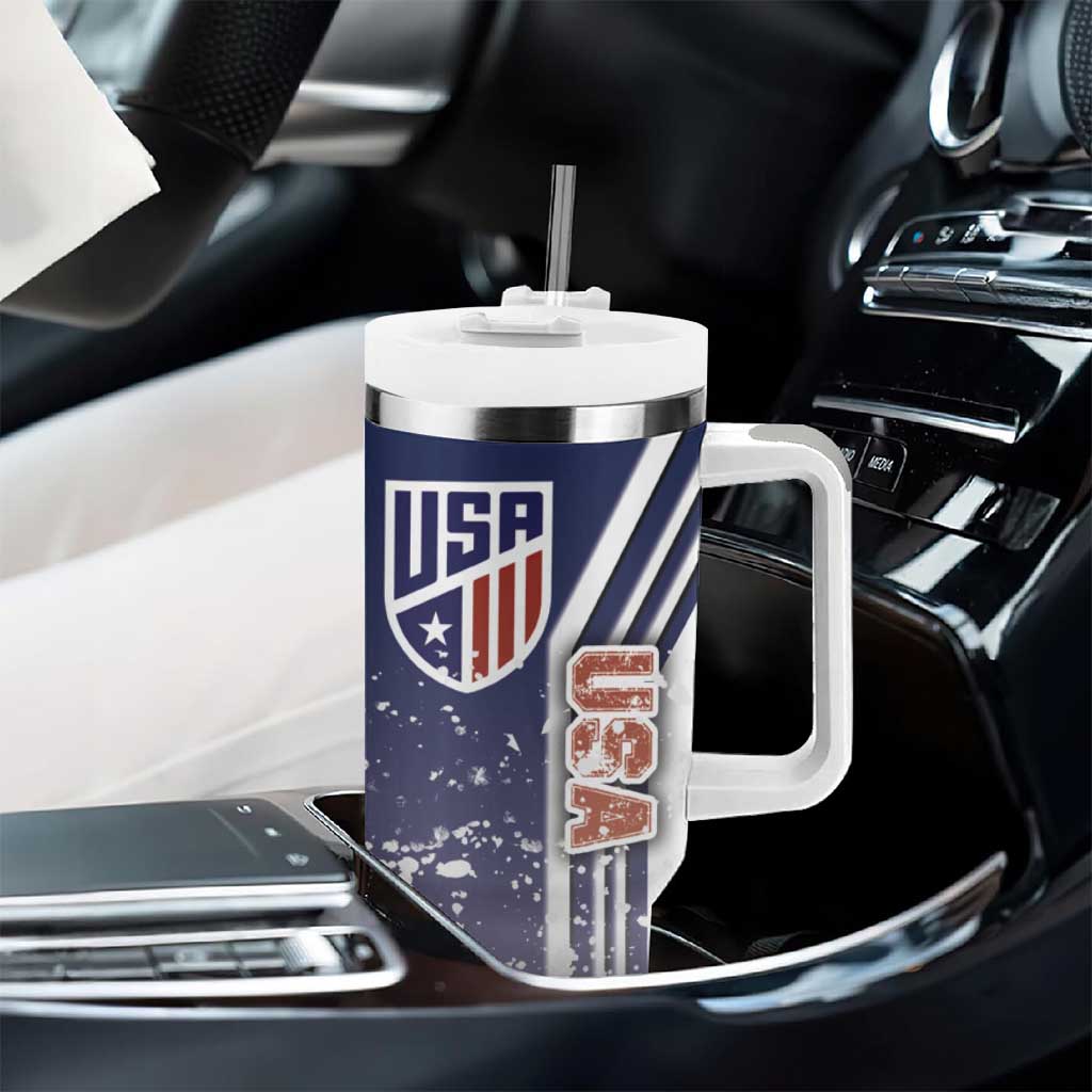 USA Soccer Tumbler With Handle The Stars and Stripes Football - Road To Champion