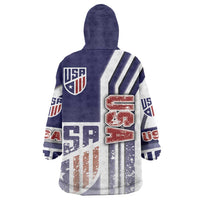 USA Soccer Wearable Blanket Hoodie The Stars and Stripes Football - Road To Champion - Wonder Print Shop