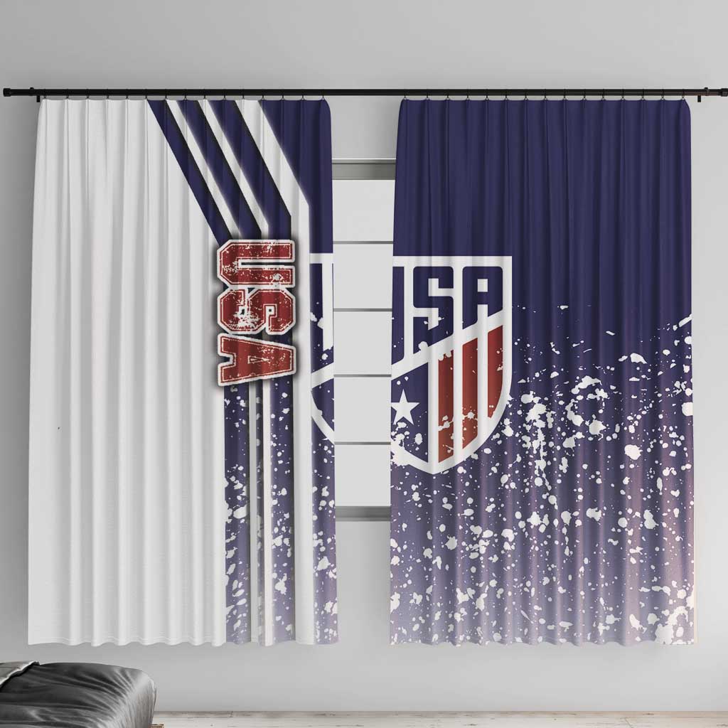 USA Soccer Window Curtain The Stars and Stripes Football - Road To Champion - Wonder Print Shop
