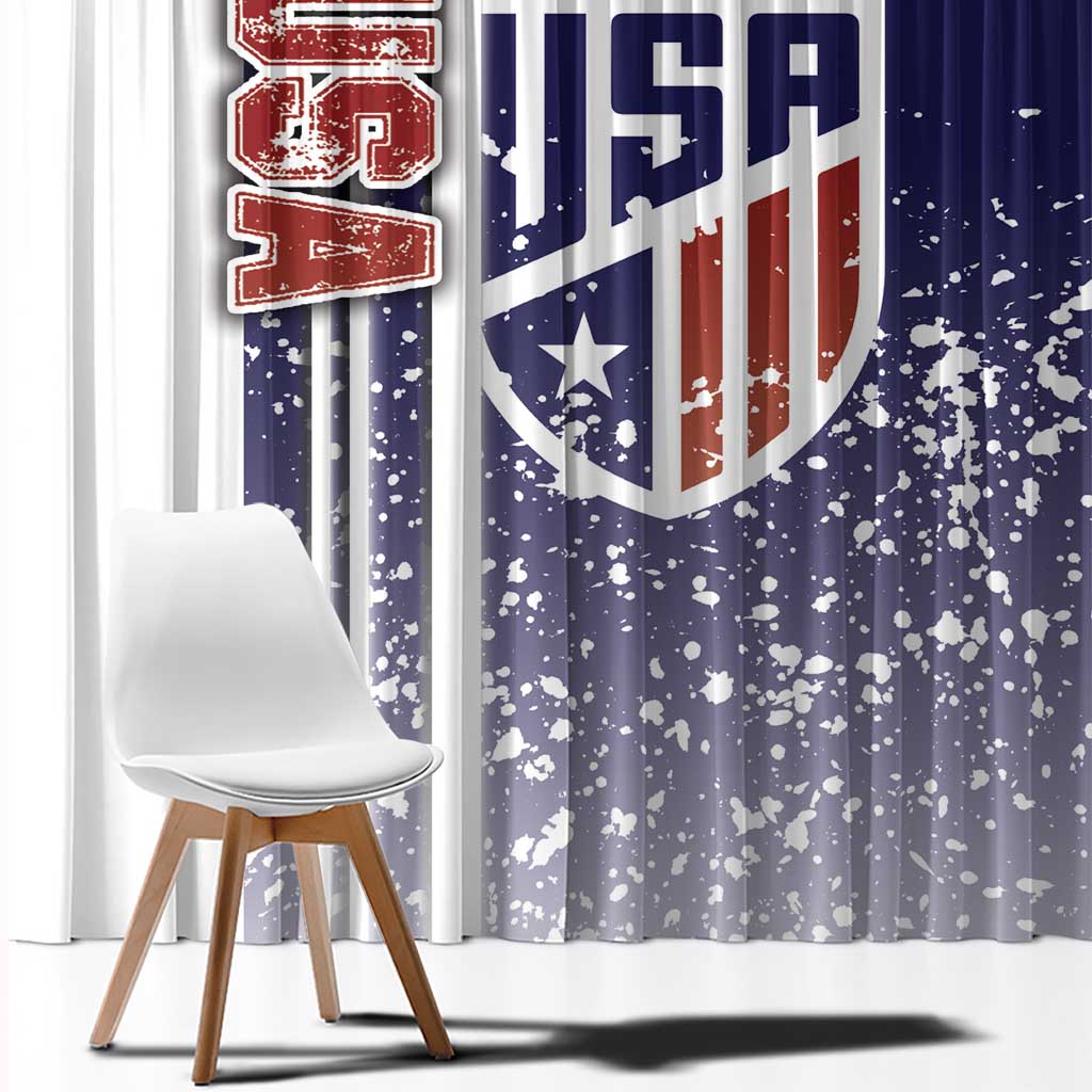 USA Soccer Window Curtain The Stars and Stripes Football - Road To Champion - Wonder Print Shop